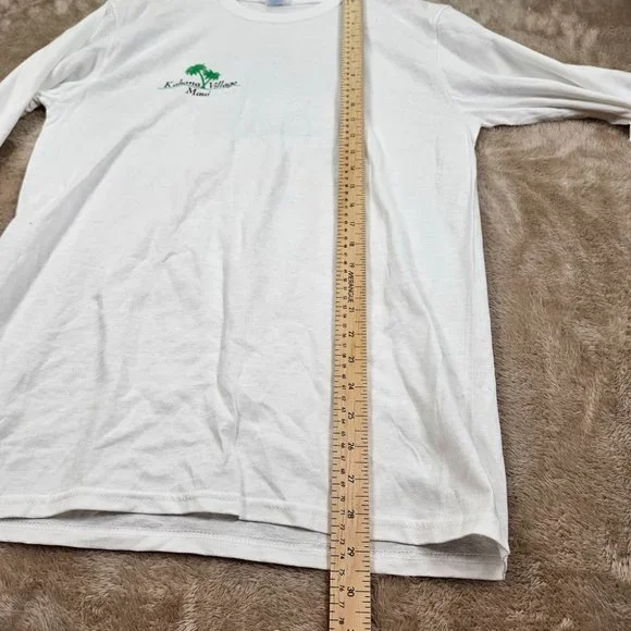 Kahana Village Maui Hawaii White T-Shirt Men's Size M Port & Company Long Sleeve - Picture 4 of 10